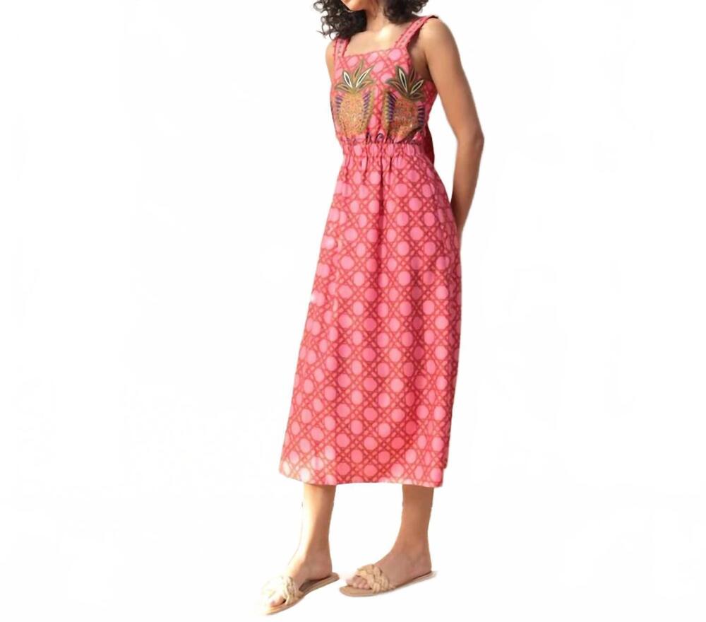 NEW EMILY LOVELOCK lilian midi dress in thrift pink